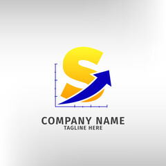 letter S traffic sales icon logo template for marketing company and financial or any other business