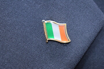 Ireland Flag Pin on a suit