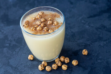 Boza or Bosa, traditional Turkish drink with roasted chickpea
