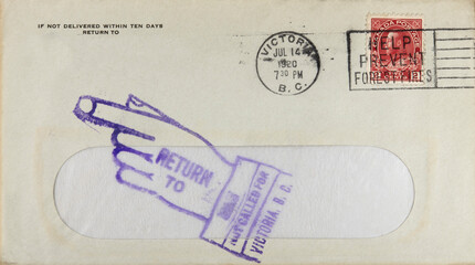 biefumschlag envelope umschlag briefmarke stamp gestempelt used cancel frankiert return rück hand...