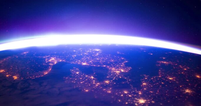 4k ProRess 422 : Timelapse Aurora Borealis over Europe. Earth maps and images courtesy by NASA.