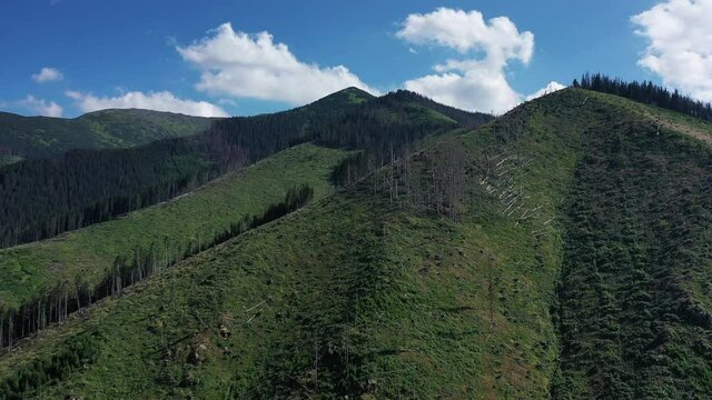 Aerial view of Rohace National Park, part of the Western Tatras in Slovakia