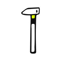 Hand drawn tool hammer doodle. Isolated on a white background.
Vector illustration
