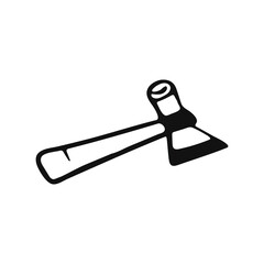 Hand drawn tool ax doodle. Isolated on a white background.
Vector illustration