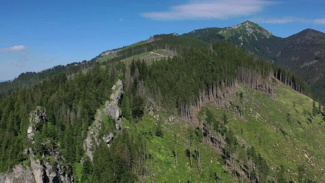Aerial view of Rohace National Park, part of the Western Tatras in Slovakia