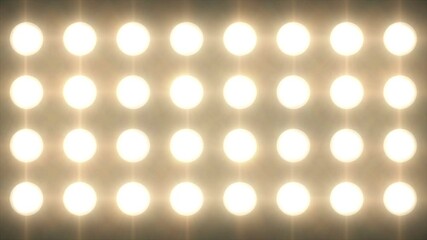Wall of realistic halogen stage lights 4 horizontal flashing patterns 4k vj looping background
