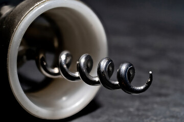 Fotografía macro de un sacacorchos