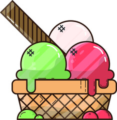 A colorful ice cream for your digital asset