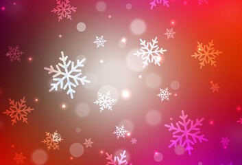 Light Pink, Red vector backdrop in holiday style.