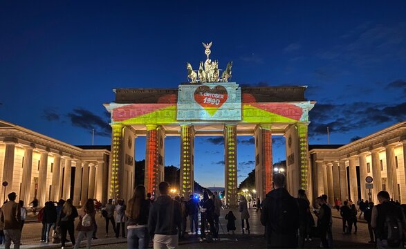 The Brandenburg Gate In Berlin By The 30th Anniversary Of German Reunification