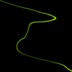 curve green light line on a black background