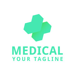Modern Cross plus medical logo icon design template elements.