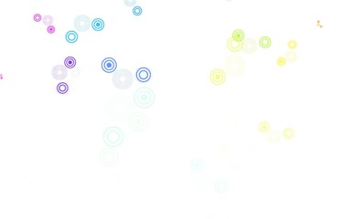 Light Multicolor vector background with bubbles.