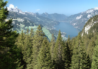 Walensee in the Swiss Alps seen from Flumserberg