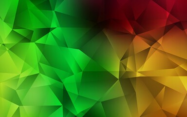 Light Green, Red vector gradient triangles texture.