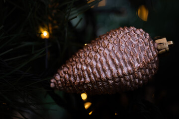 christmas tree lights and Christmas toy. 