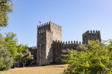 Fototapeta na wymiar the medieval castle of Guimarães city, District of Braga, Portugal