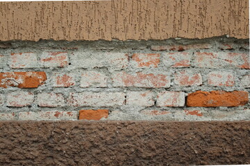Muro vintage composto da mattoni in argilla