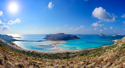 Fototapeta na wymiar panoramic view of Balos lagoon - Crete