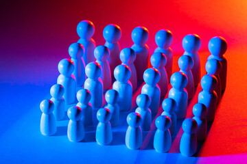 Obraz premium Human resource concept. An even formation symbolizes movement towards one goal. Human resource management in business. Human resource in a corporation. Organization of labor in the company
