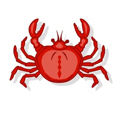 Red cancer on a white background. Sea food logo