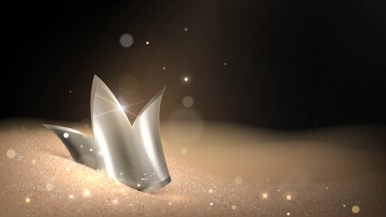 Golden crown in a heap of gold, royal treasures