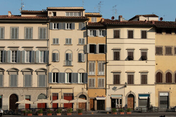 Building facade in the city of Florence, Tuscany, Italy