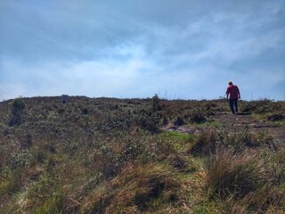 Naklejka premium Man - Cânion Fortaleza - Parque Nacional de Aparados da Serra - Canyons Cambará do Sul Aparados da Serra National Park is in south Brazil. It’s known for the deep Fortaleza and Itaimbezinho Canyon