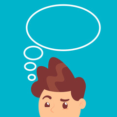 The guy thinking with think bubble above head