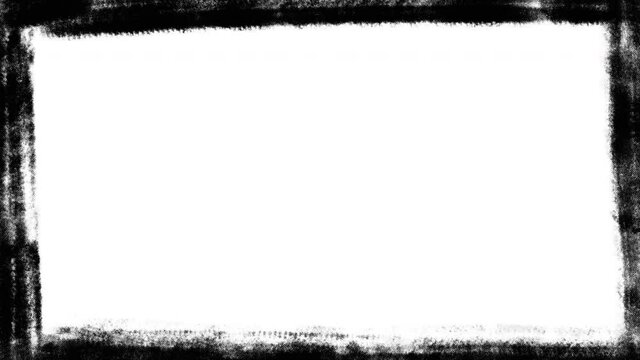 Grungy paint strokes around the edge of a white background. Stop motion animation effect.