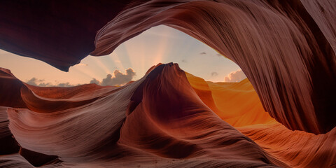 antelope canyon in arizona near page. abstract background and travel concept - obrazy, fototapety, plakaty