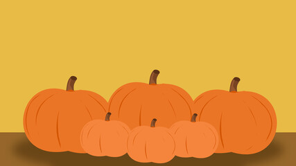 ilustración de grupo de calabazas de frente