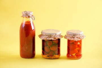 Pickled red pepper snacks - pizza sauce, cherry pepper with soft cheese and hot cherry pepper.