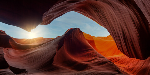 antelope canyon at sunset - abstract background travel concept. © emotionpicture