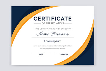 Modern and professional certificate of appreciation award template.