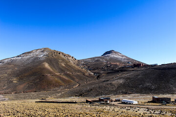 panoramic view of historic cerro rico in potosi with its giant mines and the city