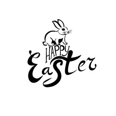 Happy Easter text. Vector illustration