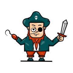 pirate animation vector, can be used for the design of stickers, t-shirts, posters and others