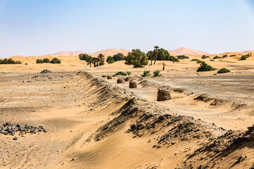 Mergouza, Morocco, landscape of the desert, oase