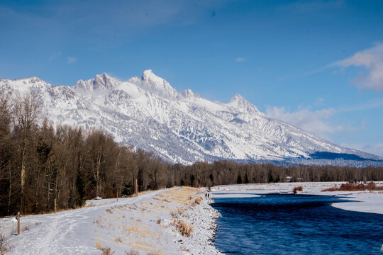 Teton Mountains Over The Snake River