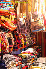 Fototapeta na wymiar view of a colorful bolivian traditional market full of handmade traditional products