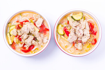 Thai soup with chicken and vegetables