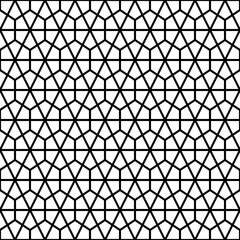 Mosaic. Triangles, kites, hexagons, rhombuses ornament. Grid background. Ethnic motif. Geometric grate wallpaper. Parquet backdrop. Digital paper, web design, textile print. Seamless abstract pattern.