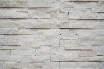 White stone bricks texture, exterior rough geometric pattern