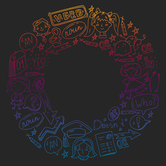 Concept of learning English. Flat design, vector pattern.