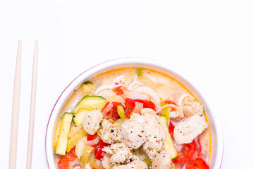Thai soup with chicken and vegetables