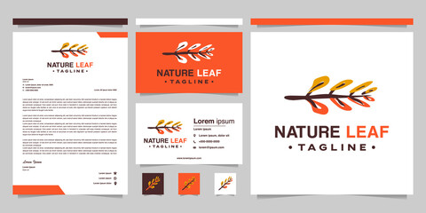 business, company or corporate brand identity. nature leaf vector logo