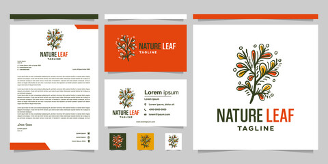 business, company or corporate brand identity. nature leaf vector logo