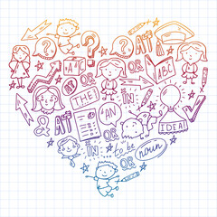 Concept of learning English. Flat design, vector pattern.