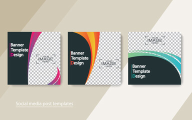 set banner social media post design,vector illustrations.